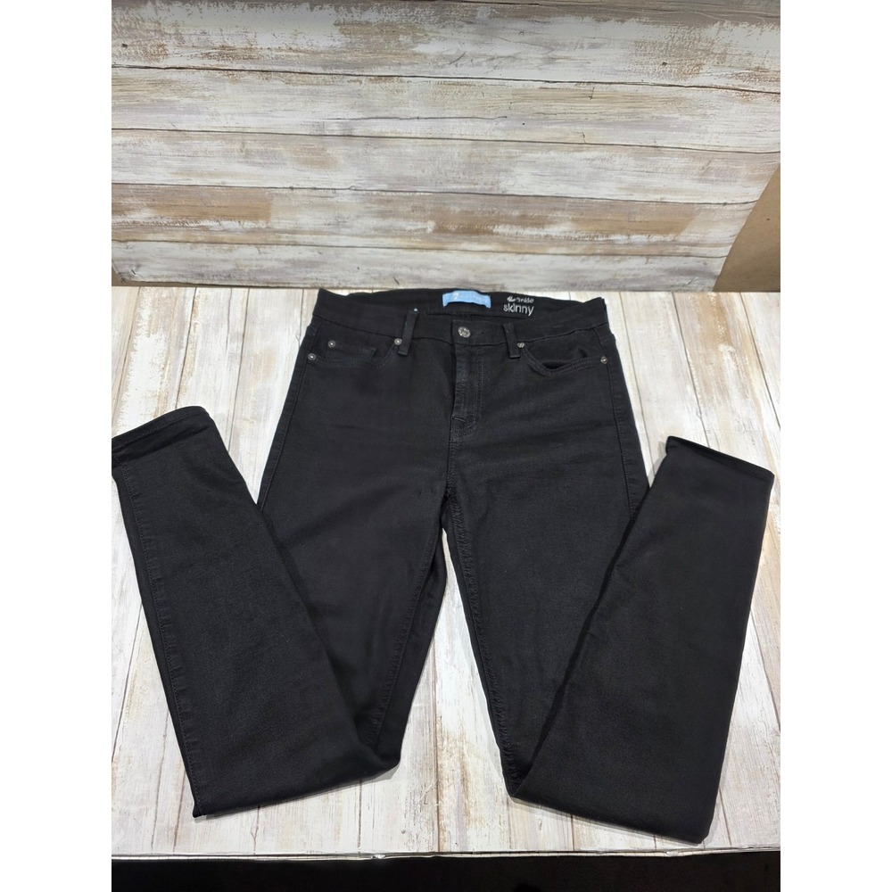 7 For All Mankind Blair Ankle Skinny Jeans Black Denim Womens 28 AU0118838A
